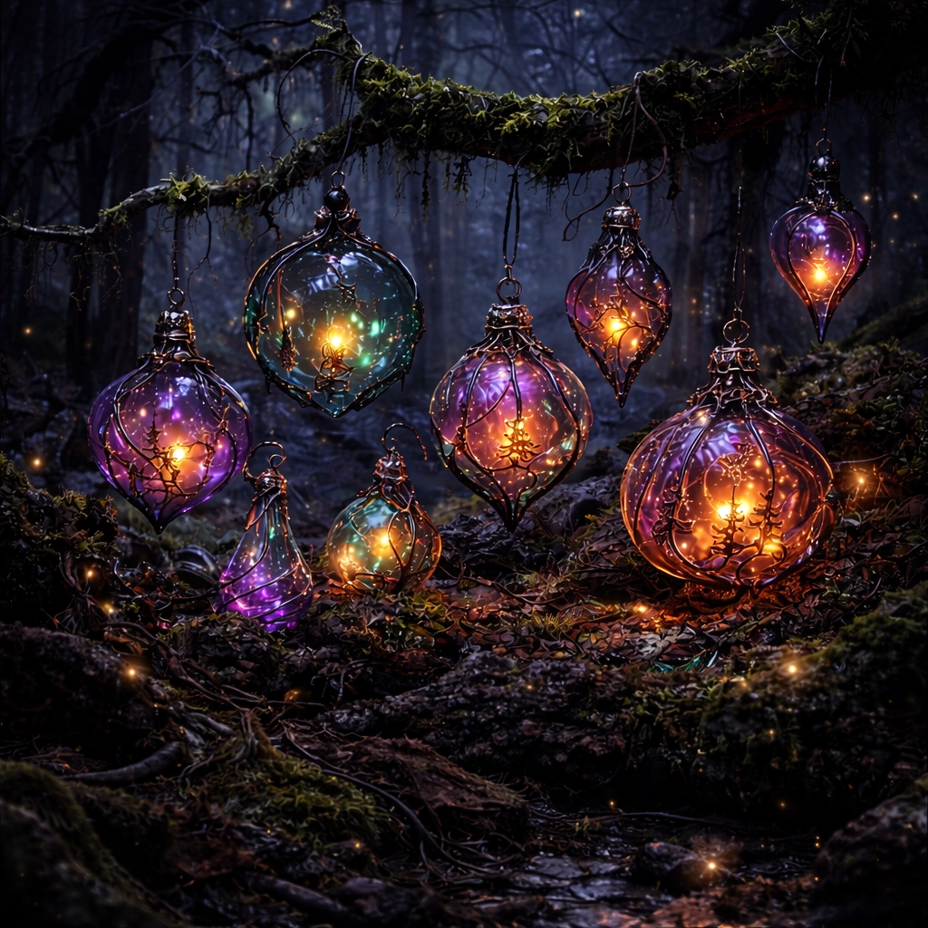 Bolas navideñas y adornos de cristal