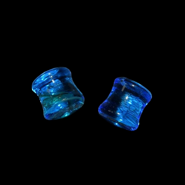 Écarteur en verre bleu océan