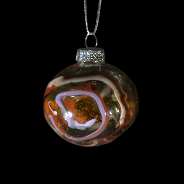 boules de Noël en verre - twist violet orange