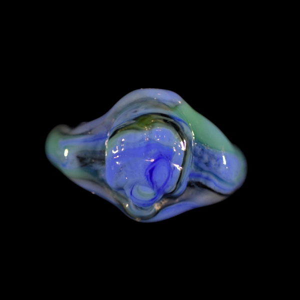 bague en vidrio scarabée blue